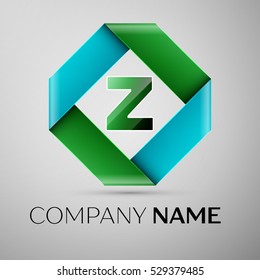 Letter Z vector logo symbol in the colorful rhombus. Vector template for your design