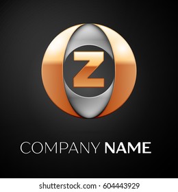 Letter Z vector logo symbol in the colorful circle on black background. Vector template for your design