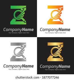 Plantilla para el logotipo del vector de la letra Z, logotipo de la letra colorida Z, logotipo de la empresa financiera, icono de la plantilla de diseño de los asesores del Instituto Financiero