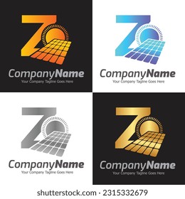 Letter Z vector logo template, Colorful Letter Z logo, Solar power logo design,  Solar panel logo, Renewable energy, Solar energy brand