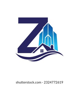 Letter Z vector logo template, Colorful Letter Z logo, Real Estate, Building and Construction Logo Design Template Vector Icon