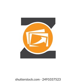 Plantilla del logotipo del Vector de la letra Z, logotipo colorido de la letra Z, logotipo de la compañía financiera, icono del Vector de la Plantilla del diseño del logotipo de los asesores del instituto financiero