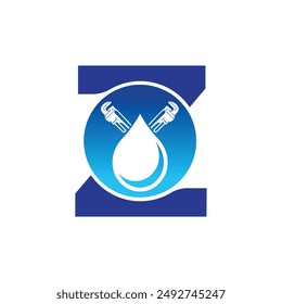 Plantilla del logotipo del Vector de la letra Z, logotipo colorido de la letra Z, diseño moderno del logotipo de los servicios de fontanería
