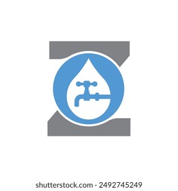 Plantilla del logotipo del Vector de la letra Z, logotipo colorido de la letra Z, diseño moderno del logotipo de los servicios de fontanería