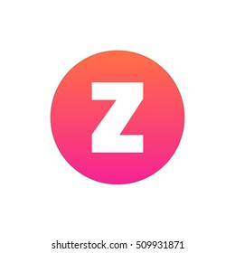 Letter Z vector, logo. Useful as branding symbol, identity, alphabet element, circle app icon, clip art and illustration.