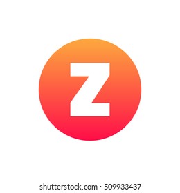 Letter Z vector, logo. Useful as branding symbol, identity, alphabet element, circle app icon, clip art and illustration.