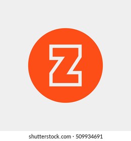 Letter Z vector, logo. Useful as branding symbol, identity, alphabet element, circle app icon, clip art and illustration.