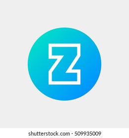 Letter Z vector, logo. Useful as branding symbol, identity, alphabet element, circle app icon, clip art and illustration.