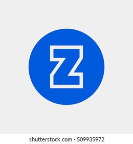 Letter Z vector, logo. Useful as branding symbol, identity, alphabet element, circle app icon, clip art and illustration.