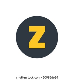 Letter Z vector, logo. Useful as branding symbol, identity, alphabet element, circle app icon, clip art and illustration.