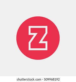 Letter Z vector, logo. Useful as branding symbol, identity, alphabet element, circle app icon, clip art and illustration.