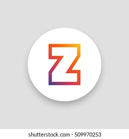 Letter Z vector, logo. Useful as branding symbol, identity, alphabet element, circle app icon, clip art and illustration.