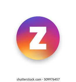 Letter Z vector, logo. Useful as branding symbol, identity, alphabet element, circle app icon, clip art and illustration.