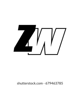 letter Z and W logo overlapping black negative