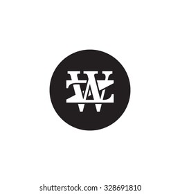 letter Z and W monogram circle logo