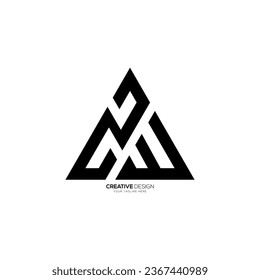 Letter z w a triangle shape creative typography monogram logo concept