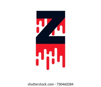 Letter Z Wet Color Paint Icon Logo Design Element