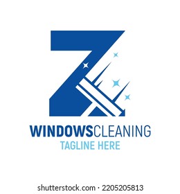 Letter Z Window Cleaning Logo Design Template Inspiration, Vector Illustration.