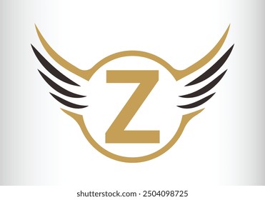Letter Z Wing Logo Design Initial Flying Wing With Letter Logo