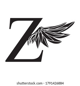 Letter Z with Wings logo vector design