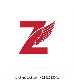 Letter Z with wings in Vector 
