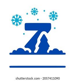 Letter z and winter composition monogram, vector logo, emblems or initial design.