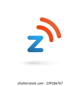 Letter Z wireless logo icon design template elements 