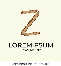 letter Z Wood font, wooden plank font