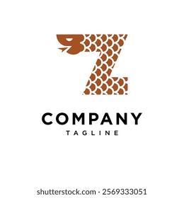 Letter Z Wood Snake Logo Icon vector