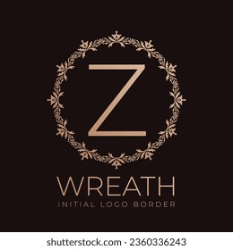 letter Z wreaths border initial vintage logo design