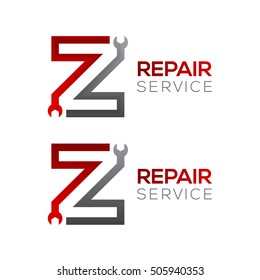 Letter Z with wrench logo,Industrial,repair,tools,service and maintenance logo for corporate identity