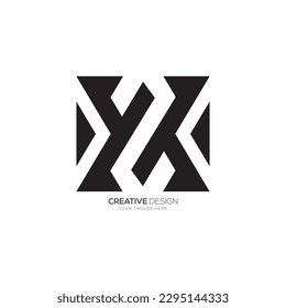 Letter Z X negative space unique modern monogram logo