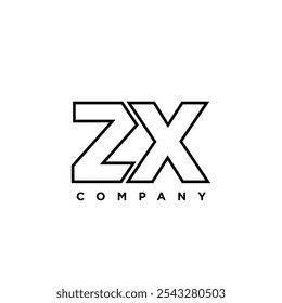 Letter Z and X, ZX logo design template. Minimal monogram initial based logotype.