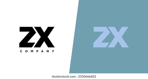 Letra Z y X, Plantilla de diseño de logotipo ZX. Logotipo inicial basado en monograma mínimo.