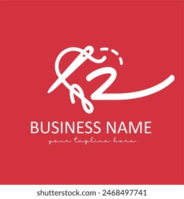 Letter z with Yarn Needle Tailor and Stitching for Homemade Creative Logo, Modern Tailor Boutique Fashion Logo Design Idea