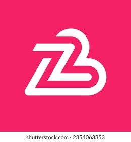 Letter Z or ZB BZ heart love creative logo design
