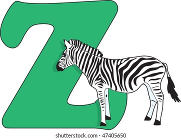 Letter Z with a Zebra