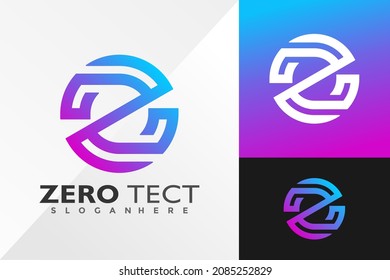 Letter Z Zero Tecnology Logo Design Vector illustration template