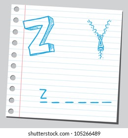 Letter Z for zipper