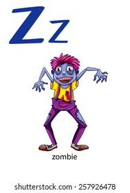 Letter Z for zombie on a white background