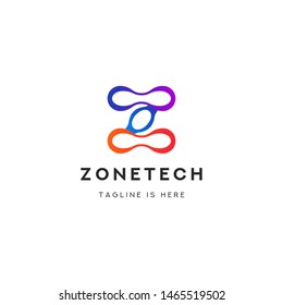 Letter Z Zone Tech Logo Icon Template