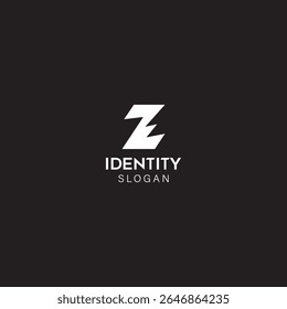 Letter Z or ZW logo with black background. 