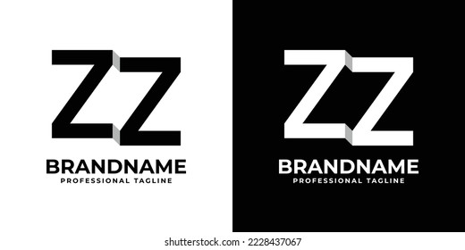 Logotipo de Monograma de la letra Z o ZZ, adecuado para cualquier negocio con iniciales Z o ZZ.
