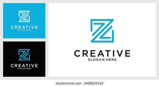 vector de diseño de logotipo de monograma de letra Z o ZZ