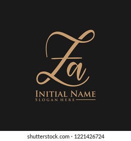 Letter Za Logo. Initial Letter Design Vector Luxury Colors [Converted]