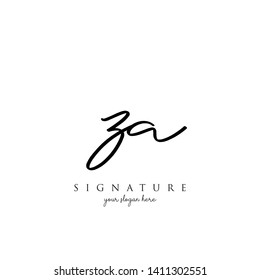 Letter ZA Signature Logo Template - Vector