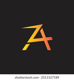 Vector de logotipo de destello de energía geométrica simple de la letra ZA 