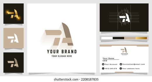 Letter ZA or TA monogram logo with business card design