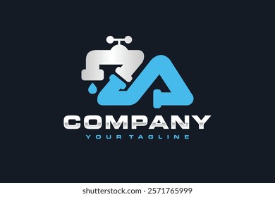 letter ZA water tap logo