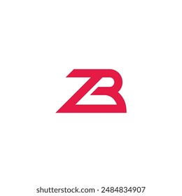 letter zb linked simple  lines logo vector 